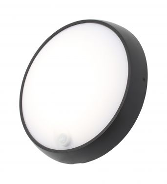CZ-340323 Cano LED Bulkhead (IP54, Black, PIR, 260mm)