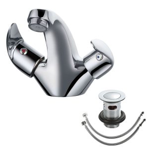 CHELBASM Chelsea Mono Basin Mixer 2 Lever C/w Click Clak Waste