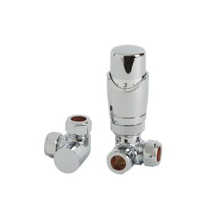 TRV05CO Corner Classic Thermostatic Valve + Lock Shield CP