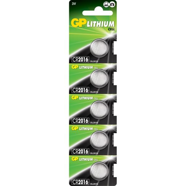 656.260UK Lithium Button Cells CR2016 5 Pack