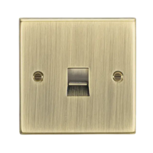 Telephone Master Outlet - Square Edge Antique Brass