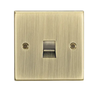 Telephone Master Outlet - Square Edge Antique Brass