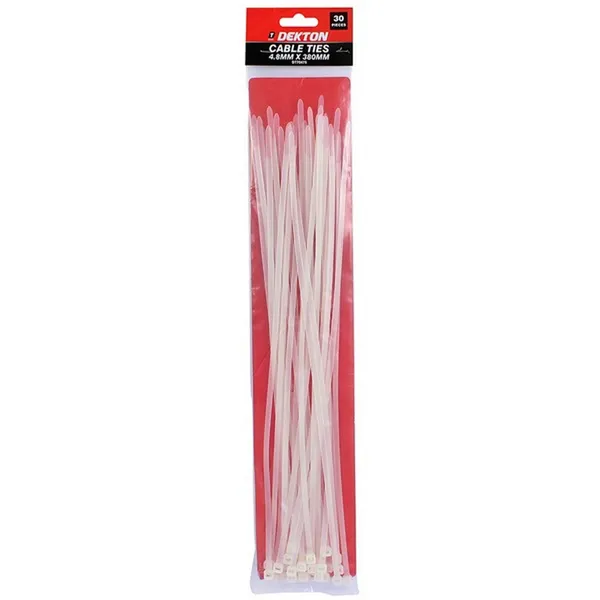 DT70475B Dekton White Cable Ties 4.8mm X 380mm Pack of 30