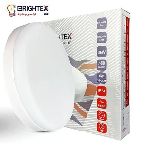 Brightex 36W Round LED Panel Ceiling Light, 3240 Lumens, Surface Mounted Cool White