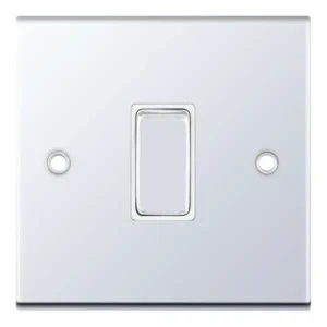 DSL301 5M Polished Chrome 1 Gang 10AX 2 Way Plate Switch