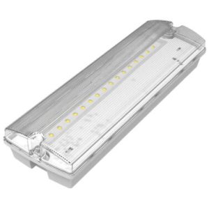 VT8347 3W Emergency Exit Bulkhead 6400K Maintained/Non maintained IP65 140Lm