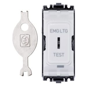 MK K4898ELWHI Grid Plus 20A Secret Key Switch Module 2 Way 'EMG LTG TEST' SP