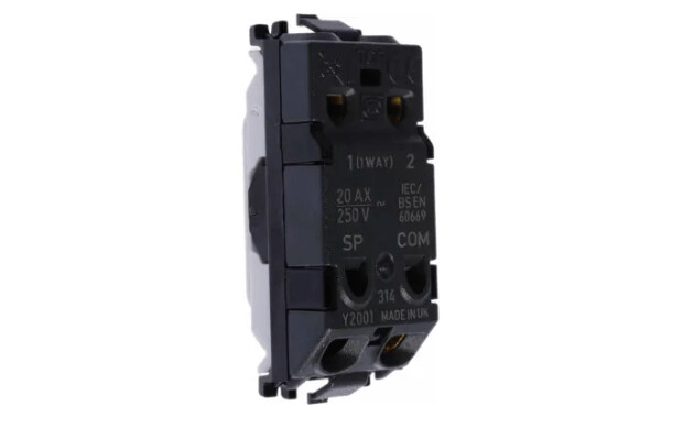 MK K4898ELWHI Grid Plus 20A Secret Key Switch Module 2 Way 'EMG LTG TEST' SP