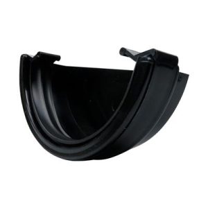 112mm Half Round Guttering Stop End External - Black