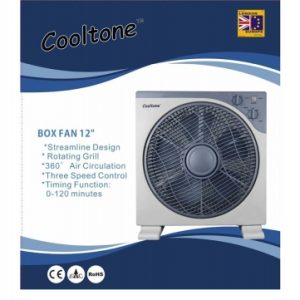 FAB12R Cooltone 12" Box Fan 360 Air Rotation With Timer