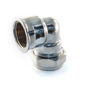 Compression 28mm X 1" Chrome Plated Elbow Female Iron