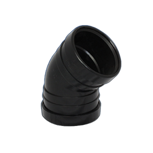 SPB135°DS Aquaflow 110mm Push Fit Soil 135° Bend Double Socket Black