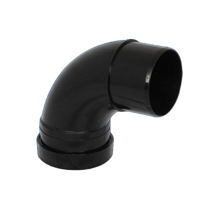 110mm Push Fit Soil 92.5° Bend Single Socket Black