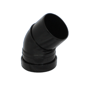 110mm Push Fit Soil 135° Bend Single Socket/Spigot Black
