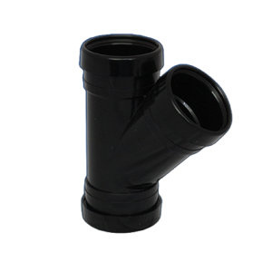 110mm Push Fit Soil Branch 135° Triple Socket Black
