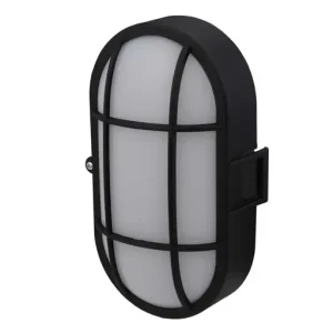 3845BK Firstlight Lewis 9W LED Oval Resin Bulkhead Black 3000K