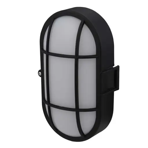 3845BK Firstlight Lewis 9W LED Oval Resin Bulkhead Black 3000K