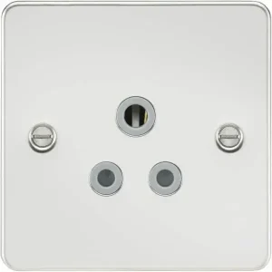 FP5APCG 5A Unswitched Socket - Polished Chrome with Grey Insert