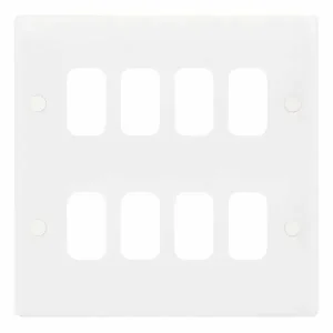 SGRID360-172 GRID360 White 8 Aperture Smooth Modular Front Plate