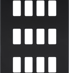Screwless 12G Grid Faceplate - Matt Black