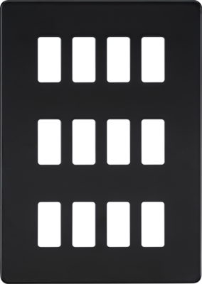 Screwless 12G Grid Faceplate - Matt Black