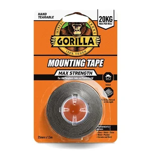 Gorilla Mounting Tape Black 25mm X 1.5m
