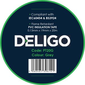 PVC Insulation Tape 0.13mm X 19mm X 20m - Grey