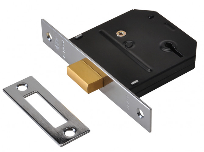 3 Lever Mortice Deadlock Chrome 79mm