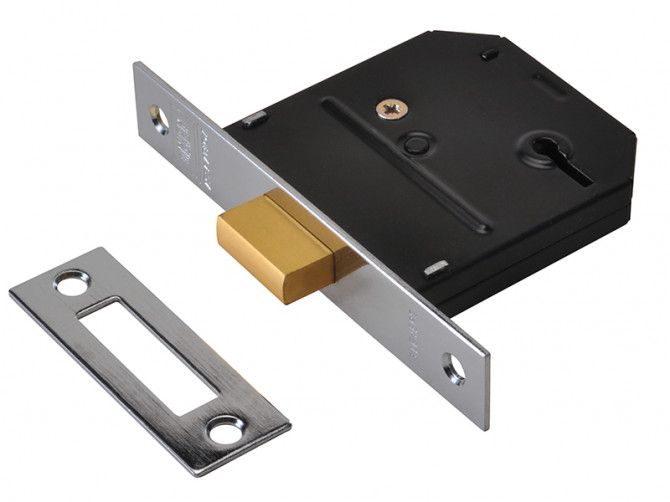 3 Lever Mortice Deadlock Chrome 65mm