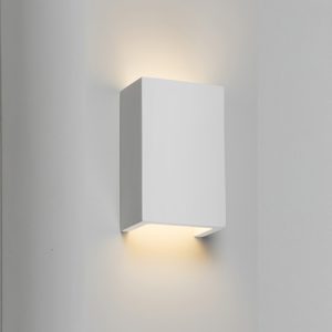 PWL2 230V G9 40W Cuboid Up and Down Plaster Wall Light