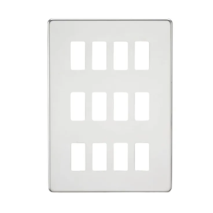 Screwless 12G Grid Faceplate - Polished Chrome