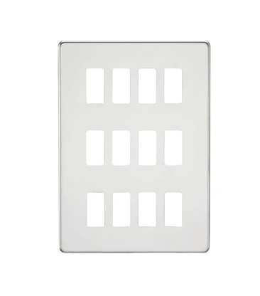 Screwless 12G Grid Faceplate - Polished Chrome