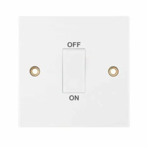 LG965 Square White 1 Gang 45A 2 Pole White Rocker Cooker Switch