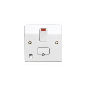 MK K1070WHI 13 Amp Neon Switched Fused Spur Connection Unit + Front Flex Outlet in White
