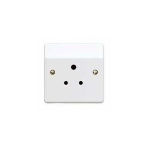 MK K771WHI 5 Amp Unswitched Round Pin Socket in White