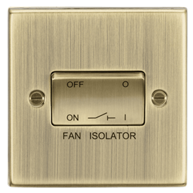 10AX Fan Isolator Switch - Antique Brass