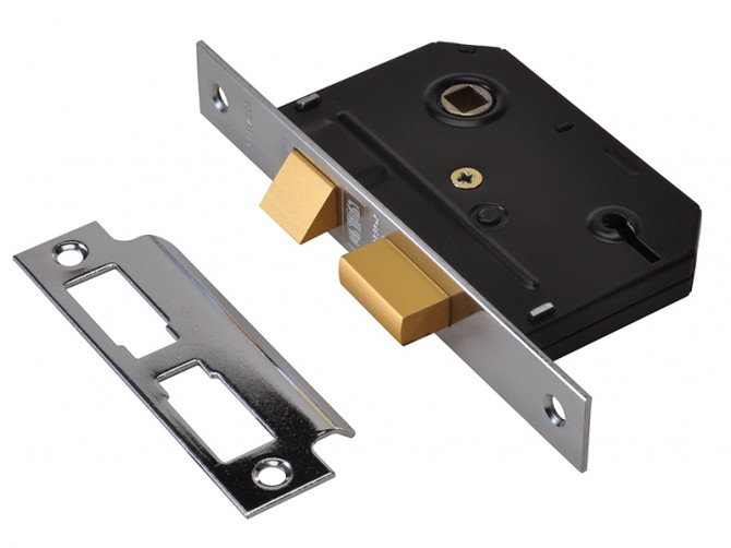 3 Lever Mortice Sashlock Chrome 79mm