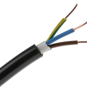 1.5mm² 3 Core NYY-J Cable - Black Cut To Length 1m