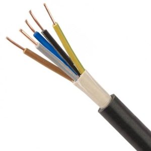 1.5mm² 5 Core NYY-J Cable Black - Cut to length 1m