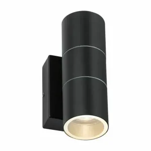 OWALL02BK 230V IP54 GU10 Up and Down Wall Light - Black