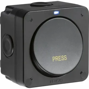 OP21 IP66 20AX 1G 1-Way Retractive Switch - Black