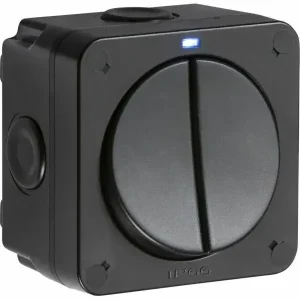 OP3 IP66 20AX 2G SP 2-Way Switch- Black