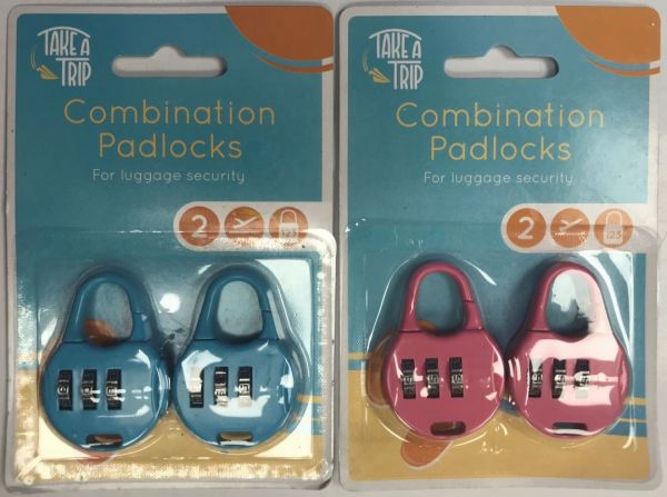 915675 Take a Trip Combination Padlock Set - Pack of 2