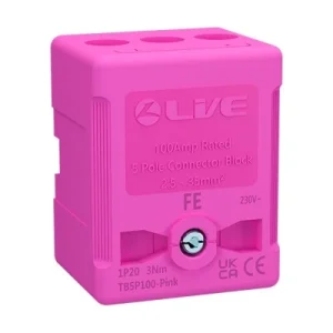 Pink Terminal Block 5P 100A, Terminal Capacity up to 35mm²