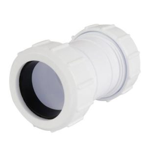 PRWFCC-50W Plastic Compression 50mm Straight Coupler White