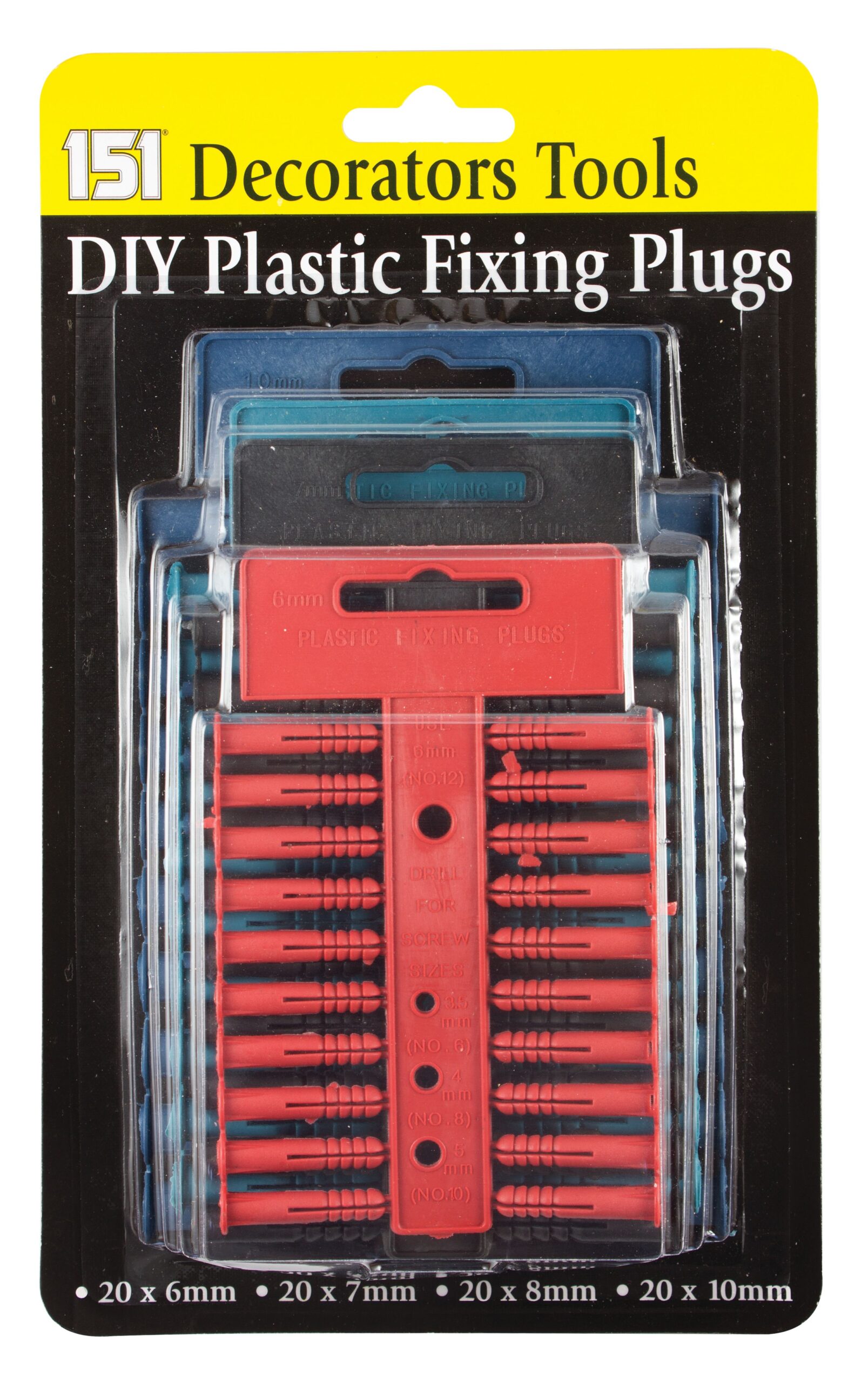 151 Assorted DIY Plastic Fixing Plugs 80 Pack