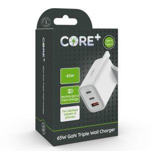 CORE+ 65W GaN Triple Wall Charger