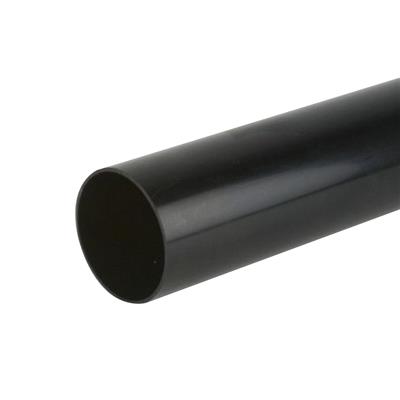 Soil Solvent Weld 110mm Plain Pipe 3m-Black