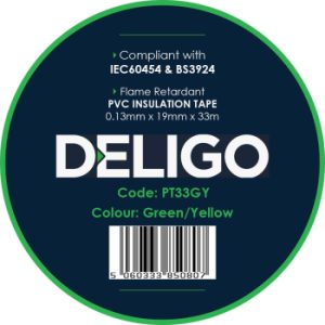 PT33GY 33 Metre PVC Insulation Tape- Green/Yellow