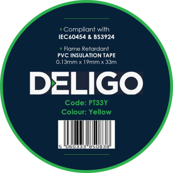 PT33Y 33 Metre PVC Insulation Tape- Yellow